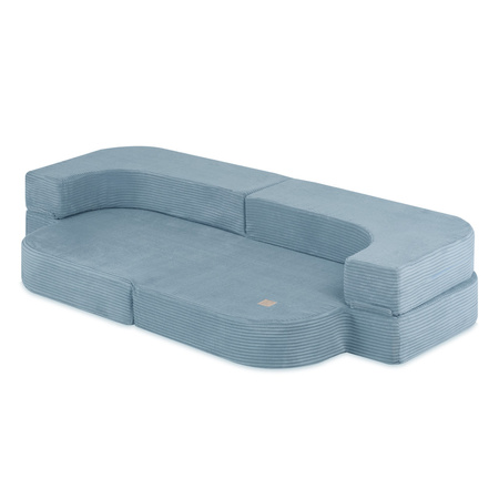 MISIOO Bett Foldie Sofa, Premium Cord blau