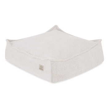 MISIOO Sitzsack, 60x60 cm, Bodenkissen, cremefarbenes Lammfell
