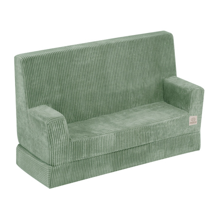 MISIOO Sofa z podłokietnikami Foldie, zielony sztruks premium