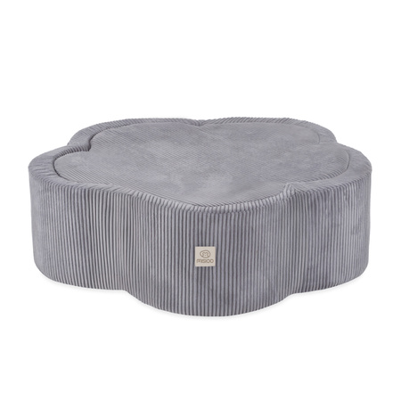 MISIOO Suchy basen kwiatek z matą , 95x30, szary, sztruks premium, Floral Fun Zone