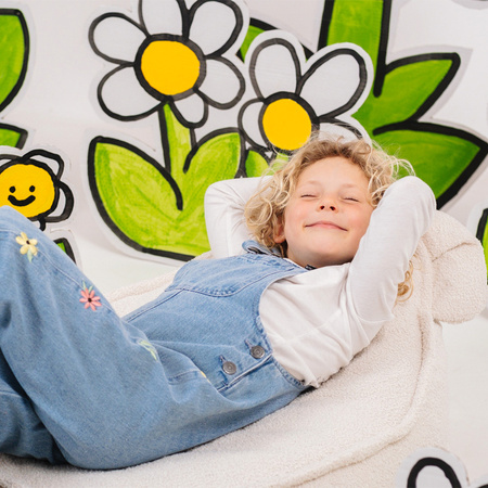 MISIOO Huggy Bear Fotel dla Dzieci, 68x45, jasny róż, sztruks premium