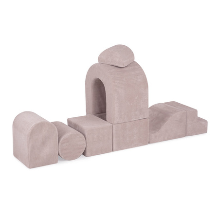 MISIOO Spielplatz-Schloss mit Pool+150 Bälle (Perle, Gold), hellrosa, Premium-Cord