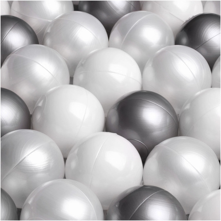 MISIOO Bälle für das Bällebad, 6 cm, Satz mit 200 Stück: Perle, transparent, silber