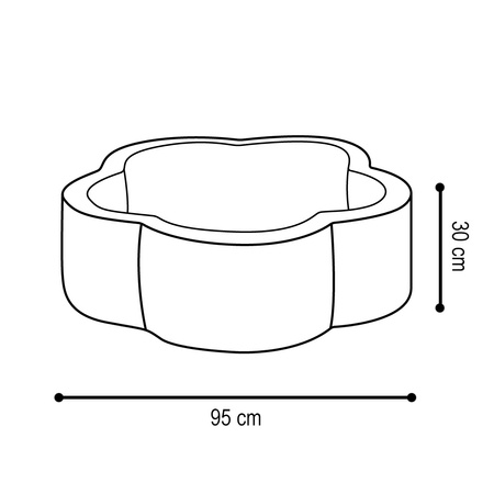 MISIOO Suchy basen kwiatek, 95x30, zielony, sztruks premium, Floral Fun Zone, 300 piłek: perłowy, perłowy miętowy, srebrny