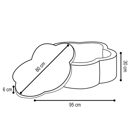 MISIOO Suchy basen kwiatek z matą, 95x30 cm, szary baranek (+ 300 piłek srebrne, perłowe, jasnoniebieskie), Floral Fun Zone