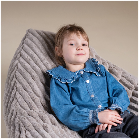 MISIOO Kindersackstuhl Sako, grau, Puffy Lamell, Größe S (85x80x75)