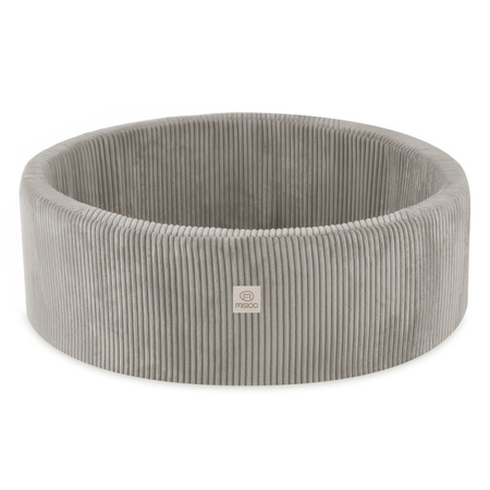 Misioo Pool mit Kugeln, beige, rund, Premium-Cord, 90x30, 200 Kugeln: perl, hellblau, gold