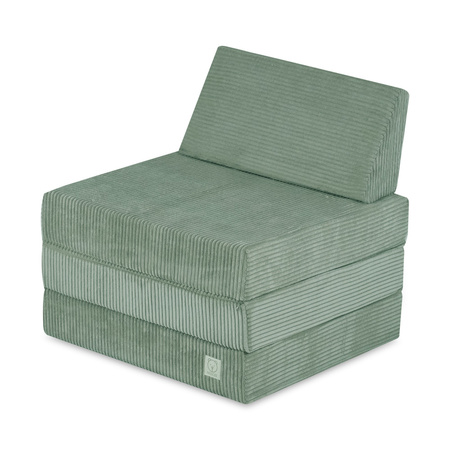 MISIOO Grand matelas avec dossier Foldie, velours côtelé vert premium