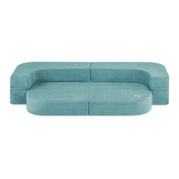 MISIOO Bett Foldie Sofa, Premium Cord blau