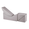 MISIOO Kinderchaiselongue, Liege, 145x35x45cm, graues Lammfell