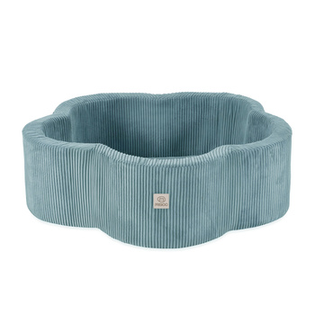 MISIOO Bällebad, 95x30, blau, Premium-Cord, Floral Fun Zone