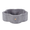 MISIOO Dry flower pool with mat , 95x30, gray, premium corduroy, Floral Fun Zone, 200 balls: pearl, silver, light blue