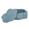 MISIOO Bällebad mit Matte, 95x30, blau, Premium Cord, Floral Fun Zone