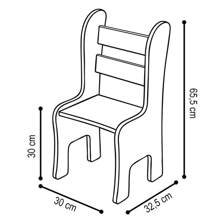MISIOO Kinderschreibtischstuhl, weiß, Holzspiel