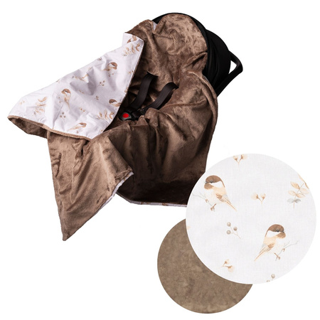 LAMA LOVE Otulacz do fotelika, 100x100, Wróbelki