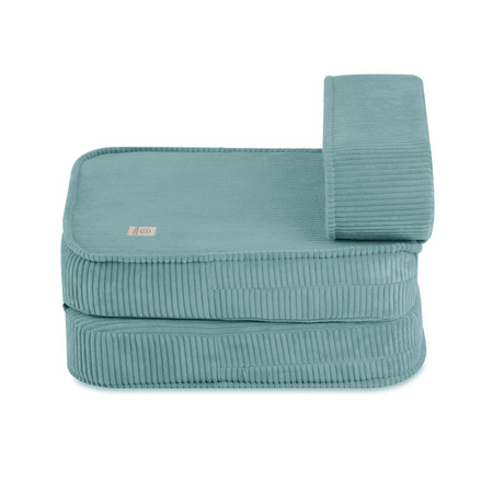 MISIOO Kinderklappsessel, 150x60x25 cm, Premium Cord blau
