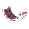 MISIOO Bujak Small Rocker 4 w 1  + ścianka wspinaczkowa/zjeżdżalnia + poduszka (lila Velvet), biały Wooden Play