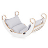 MISIOO Bujak dla dzieci Mini Rocker XS 2w1 + poduszka Jasny Szary, biały, Wooden Play