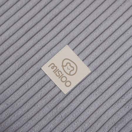 MISIOO Fotel rozkładany dla dziecka, 150x60x25 cm, szary sztruks premium