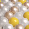 MISIOO Spielplatz Bällebad 90x30 + Stufe (+200 Bälle: Perle, Gold, Gelb), beige, Premium-Cord