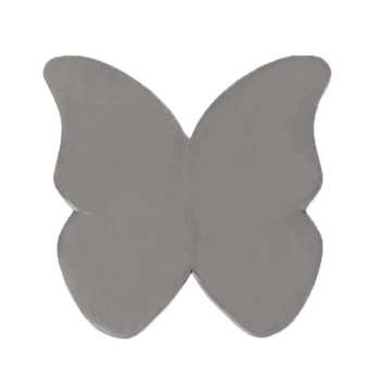 MISIOOO Mata 138x138x5cm, motyl, szara, velvet