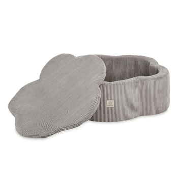 MISIOO Bällebad Blumenbecken mit Matte, 95x30, beige, Premium-Cord, Floral Fun Zone