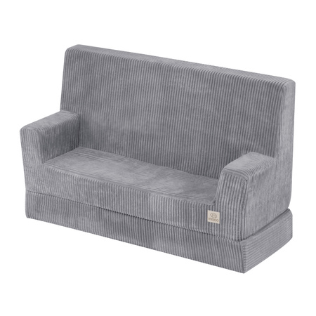 MISIOO Sofa z podłokietnikami Foldie, szary sztruks premium