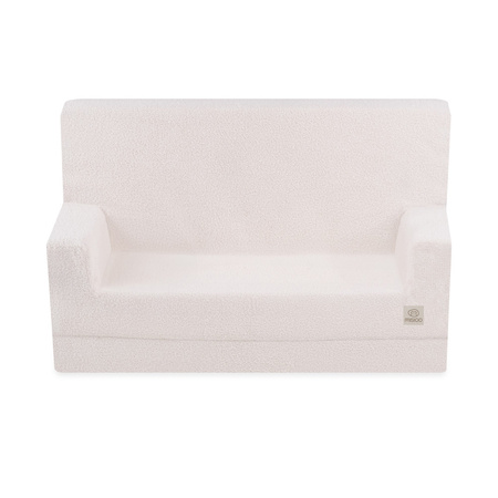 MISIOO Foldie Sofa mit Armlehnen, cremefarbenes Lammfell