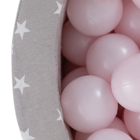 MISIOO Suchy basen, 80x30 cm, okrągły, szary w gwiazdki, bawełniany, smart