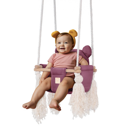 Misioo Teddybär-Schaukel, fliederfarben, Samt