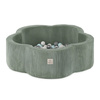 MISIOO Dry flower pool, 95x30, grün, Premium Cord, Floral Fun Zone, 200 Kugeln: pearl, pearl mint, silver