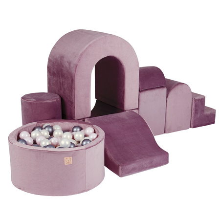 Misioo Playground Castle with pool + 150 balls, lilac , velvet
