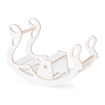 MISIOO Babywippe mit Sitzbank, weiß, Wooden Play