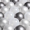 MISIOO Trockenes Blumenbecken mit Matte, 95x30 cm, graues Lammfell (+ 200 Kugeln silber, perlmutt, transparent), Floral Fun Zone