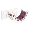 MISIOO Small Rocker 4-in-1 Wippe + Kletterwand/Rutsche + Kissen (lila Velvet), weiß Wooden Play