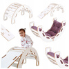 MISIOO Bujak Small Rocker 4 w 1  + ścianka wspinaczkowa/zjeżdżalnia + poduszka (lila Velvet), biały Wooden Play