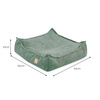 MISIOO pouf, 60x60 cm, coussin de sol, vert, velours côtelé de qualité supérieure
