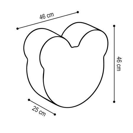 MISIOO Bärchen Sitzsack, 46x25 cm, hellrosa, Premium-Cord