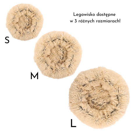 Legowisko okrągłe - poduszka FLUFFY Beżowy
