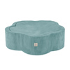 MISIOO Bällebad mit Matte, 95x30, blau, Premium Cord, Floral Fun Zone, 200 Bälle: pearl, pearl mint, silver
