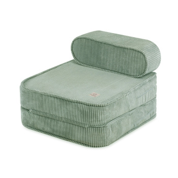 MISIOO Kinderklappsessel, 150x60x25 cm, grüner Premium-Cord