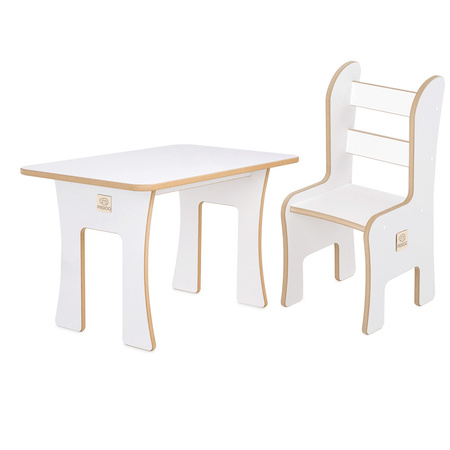 MISIOO Kinderschreibtischstuhl, weiß, Holzspiel