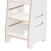 MISIOO Children's kitchen helper, kitchen stool, Kitchen Helper, 3 levels, white, cloud, Wooden Play