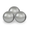 MISIOO Dry Ball Pool, 90x30 cm, rund, Grau, Puffy Lamell, 200 Bälle: pearl, silver, mint pearl