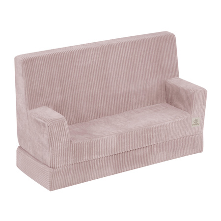 MISIOO Foldie Sofa mit Armlehnen , hellrosa, Premium Cord