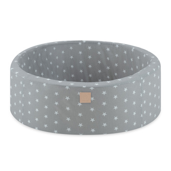 MISIOO Suchy basen, 80x30 cm, okrągły, szary w gwiazdki, bawełniany, smart