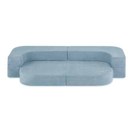 MISIOO Bett Foldie Sofa, Premium Cord blau