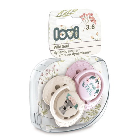 Lovi dynamic silicone pacifier 3 m + Wild Soul Girl 2 pcs. Orthodontic