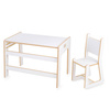 MISIOO Zestaw krzesełko + stolik dla dzieci, białe, SmartSeat, Wooden Play