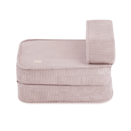 MISIOO Kinderklappsessel, 150x60x25 cm, hellrosa, Premium-Cord